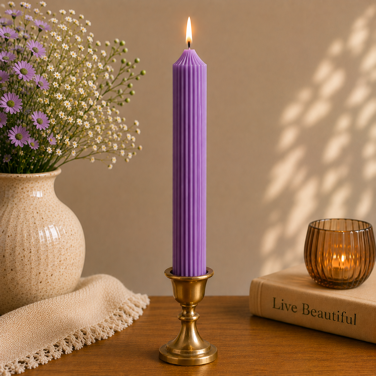 Lining Textured Pillar Candles