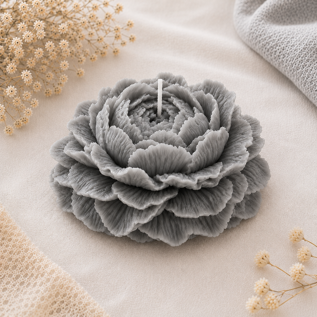 Peony Flower Candle