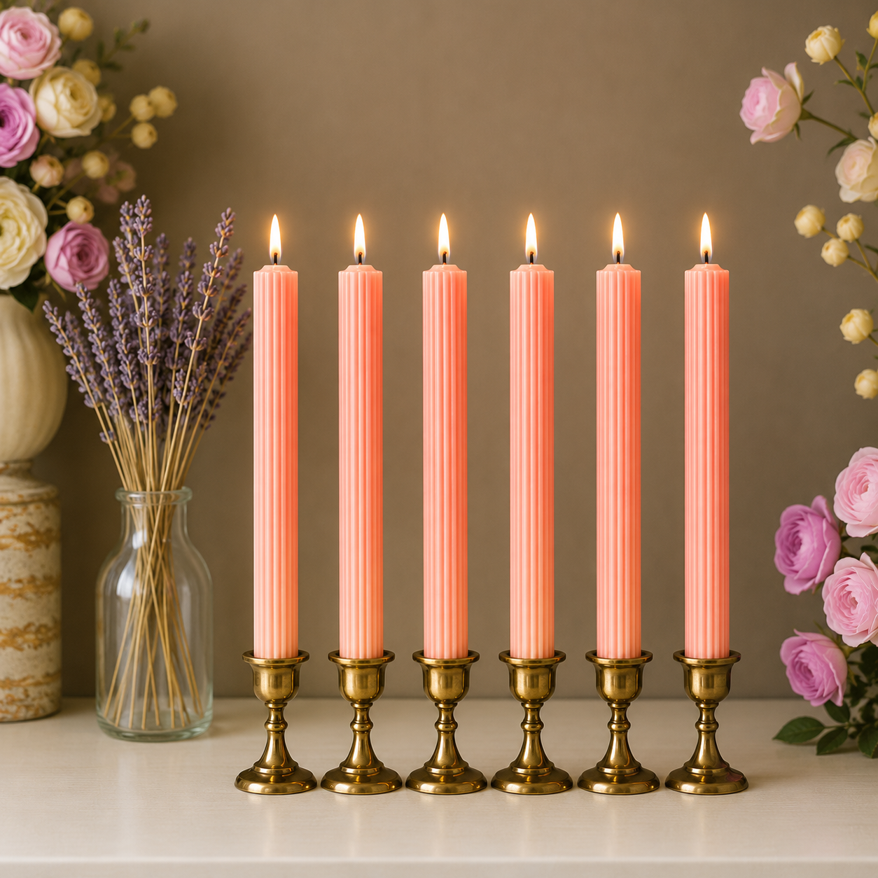 Lining Textured Pillar Candles