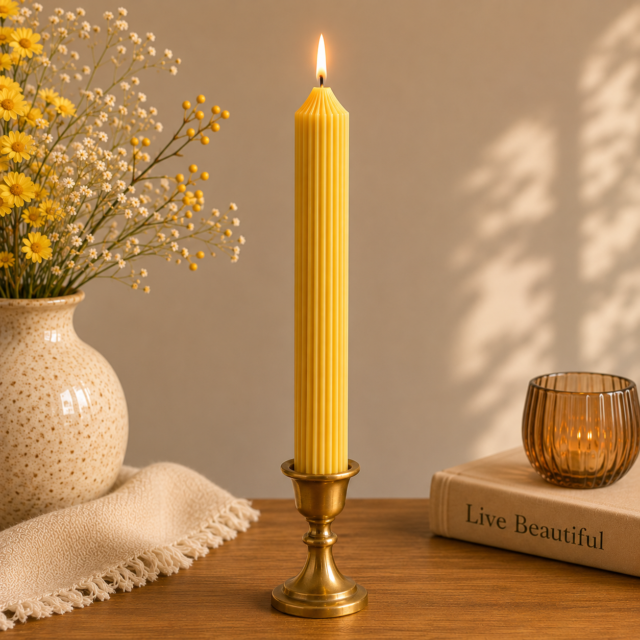 Lining Textured Pillar Candles