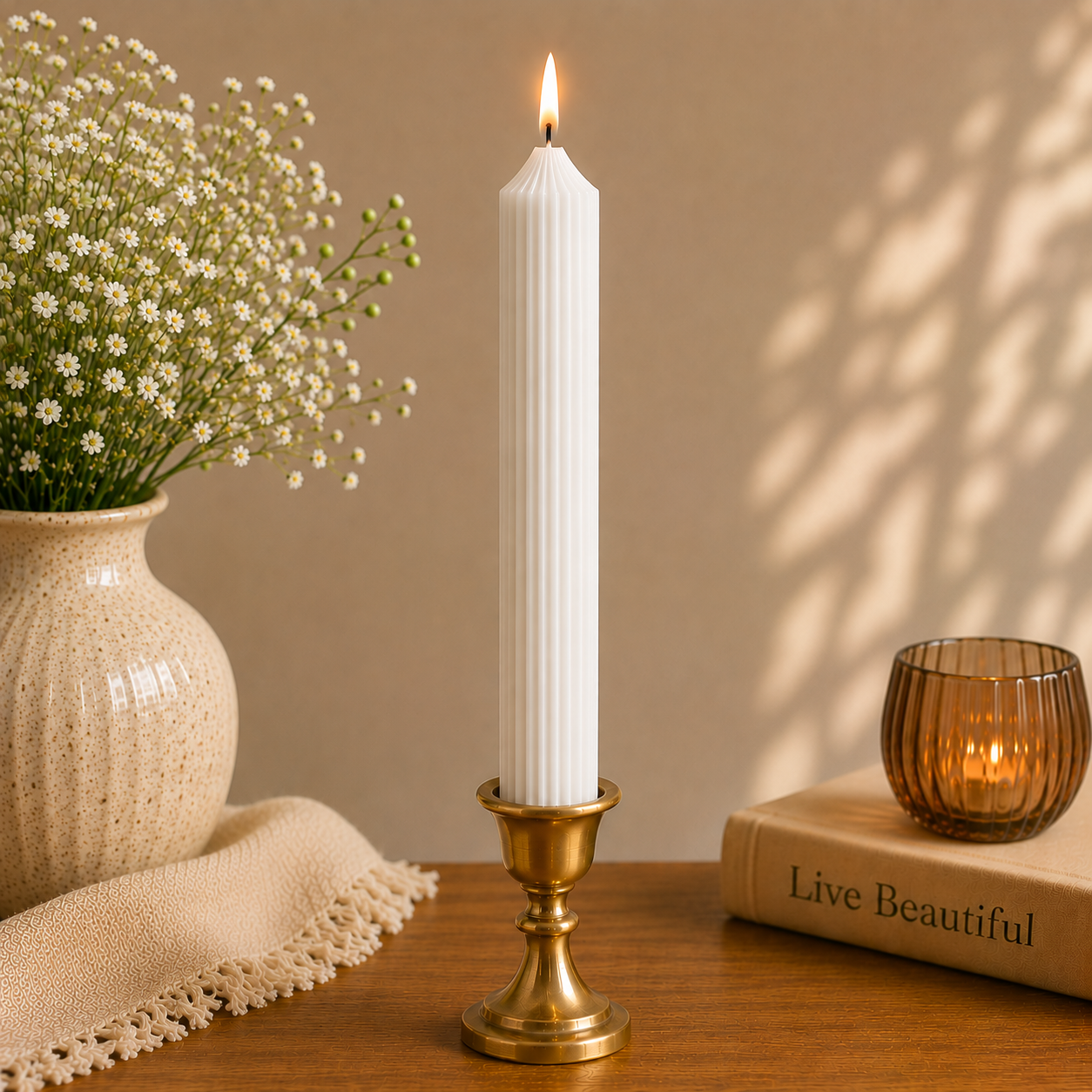 Lining Textured Pillar Candles