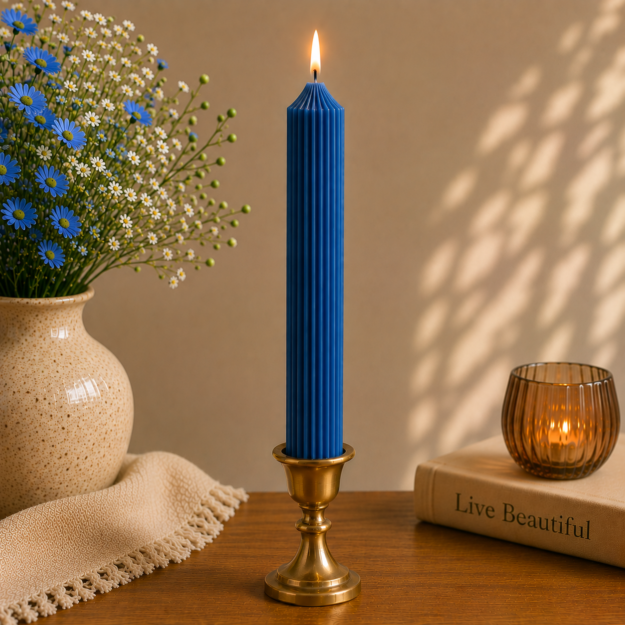 Lining Textured Pillar Candles