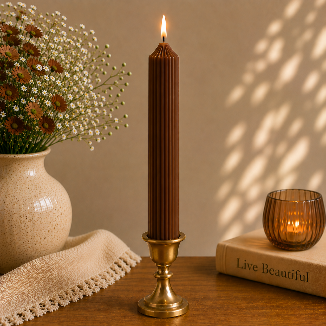 Lining Textured Pillar Candles