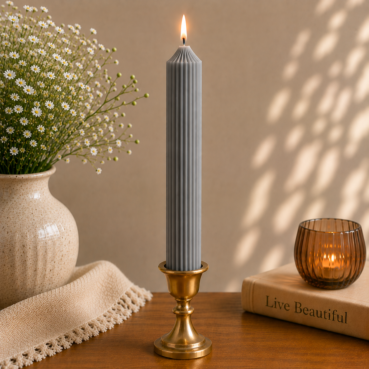 Lining Textured Pillar Candles