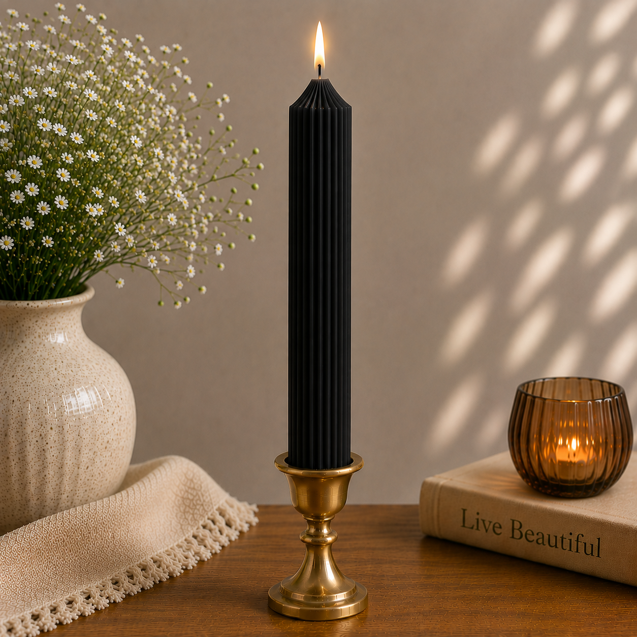 Lining Textured Pillar Candles