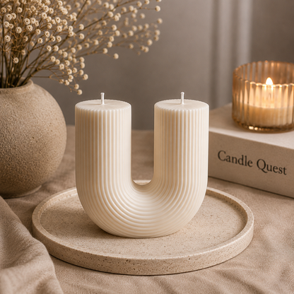 Sculptural Ribbed  Candle