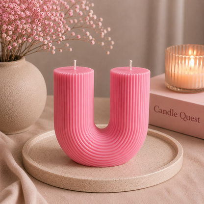 Sculptural Ribbed  Candle