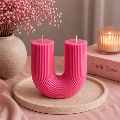 Sculptural Ribbed  Candle