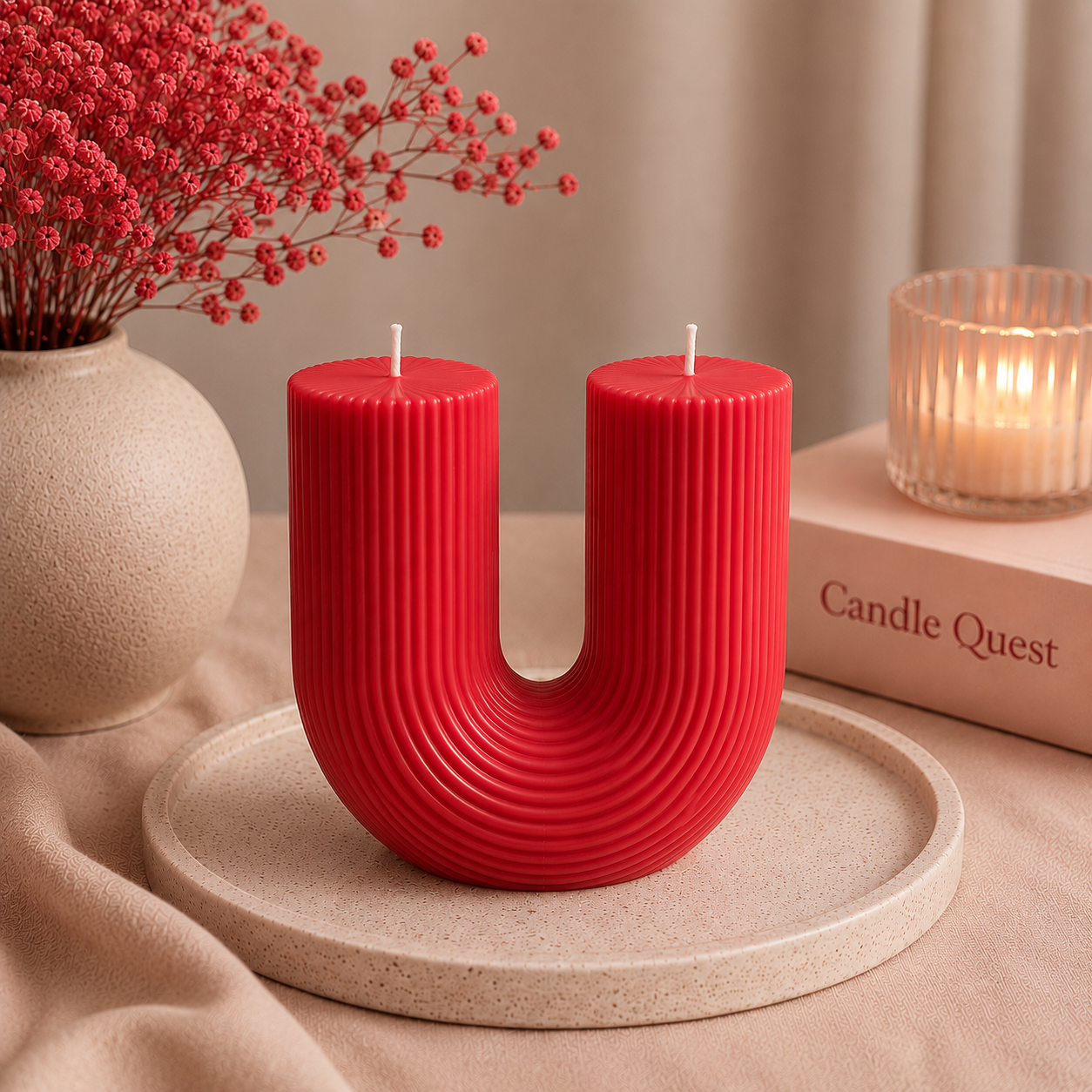 Sculptural Ribbed  Candle