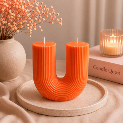 Sculptural Ribbed  Candle