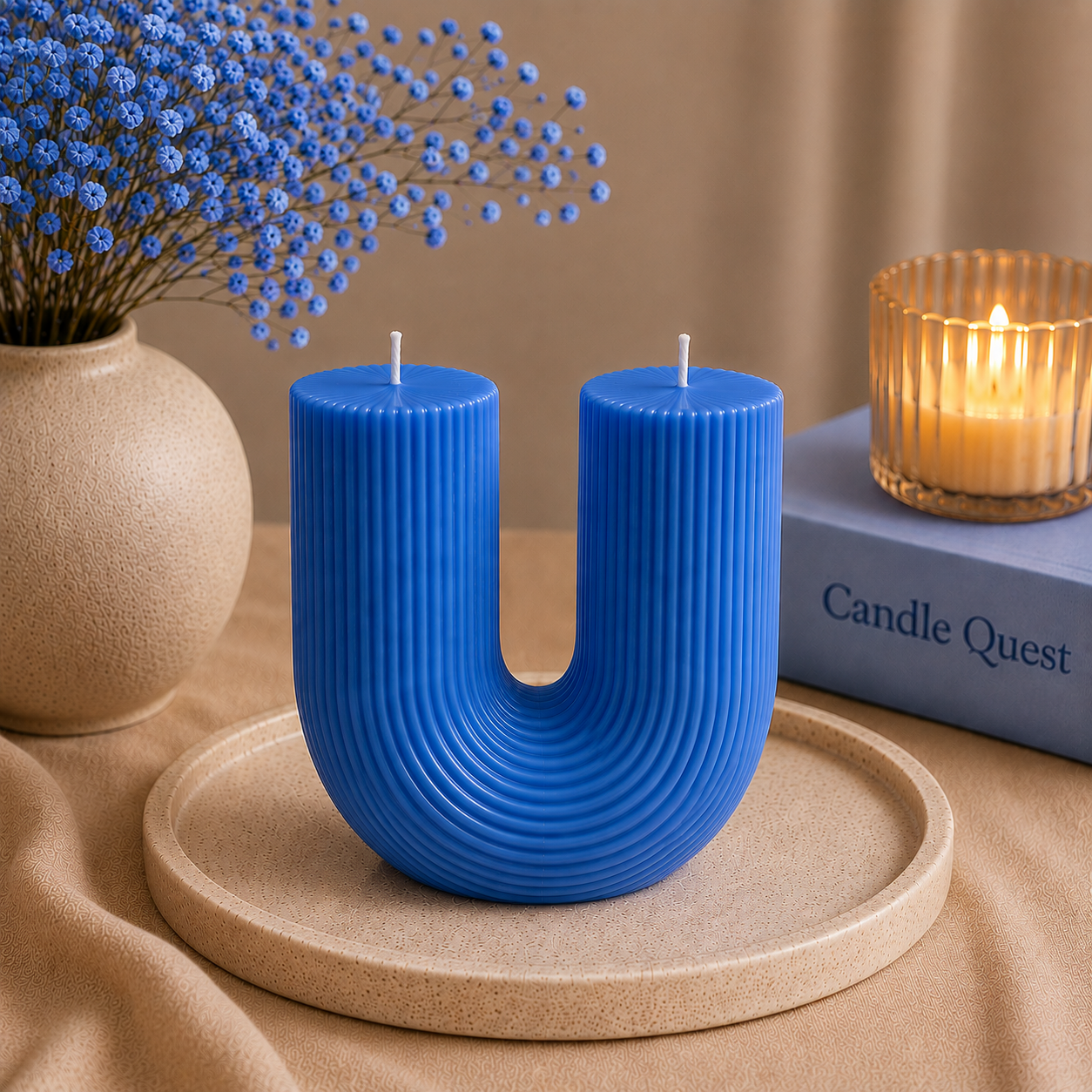 Sculptural Ribbed  Candle