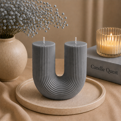 Sculptural Ribbed  Candle
