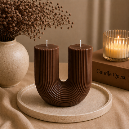 Sculptural Ribbed  Candle
