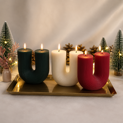 Sculptural Ribbed  Candle
