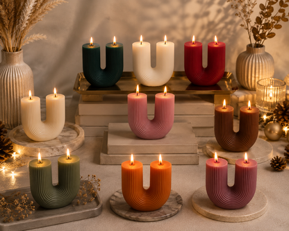 Sculptural Ribbed  Candle