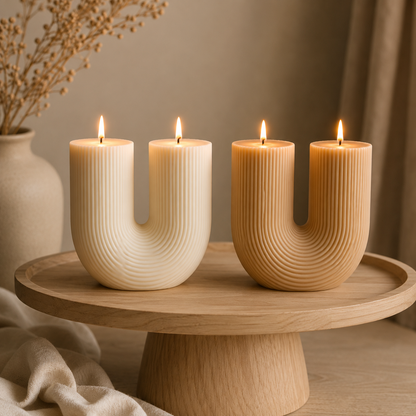 Sculptural Ribbed  Candle