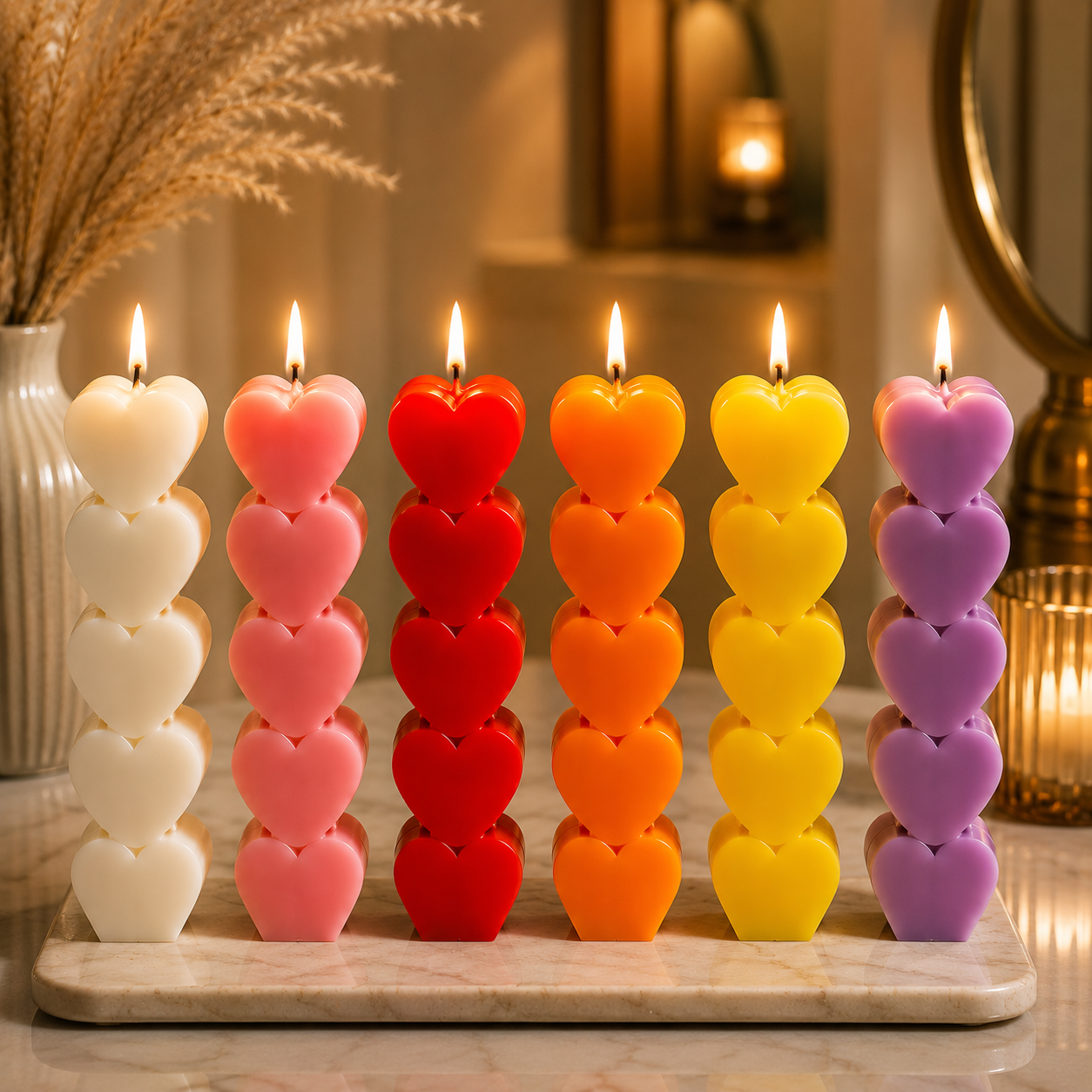 HeartGlow Pillar Candle