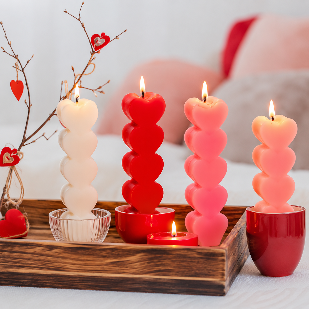 HeartGlow Pillar Candle