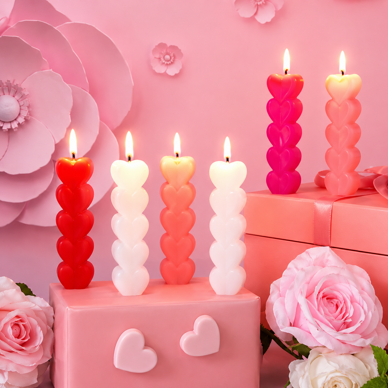 HeartGlow Pillar Candle