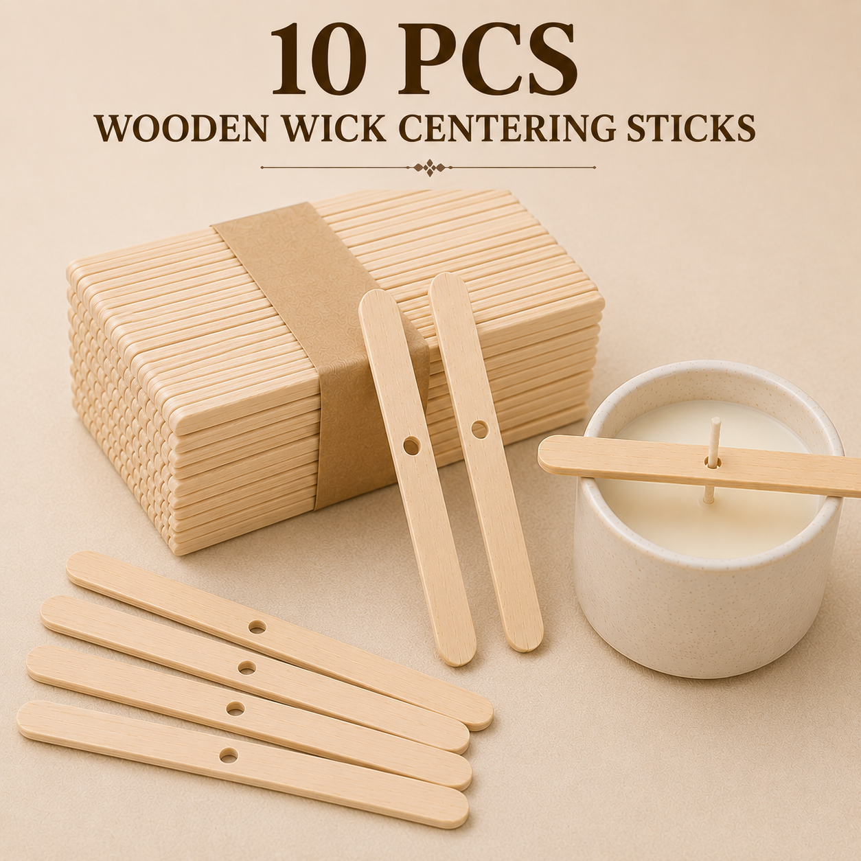 Wooden Wick Centering Stick