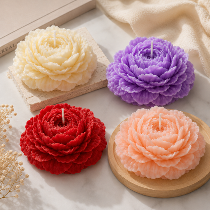 Peony Flower Candle