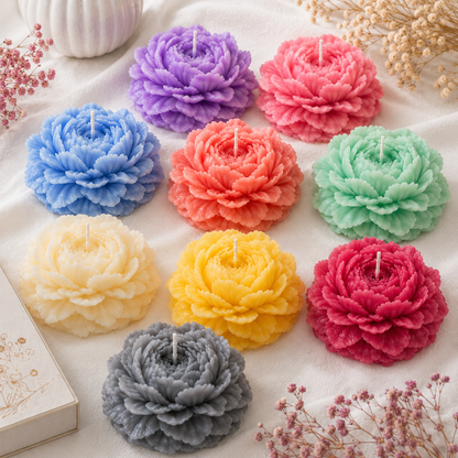 Peony Flower Candle