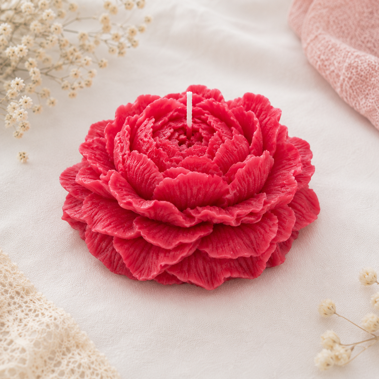 Peony Flower Candle