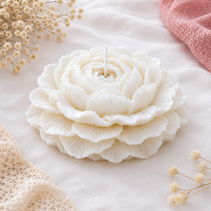 Peony Flower Candle