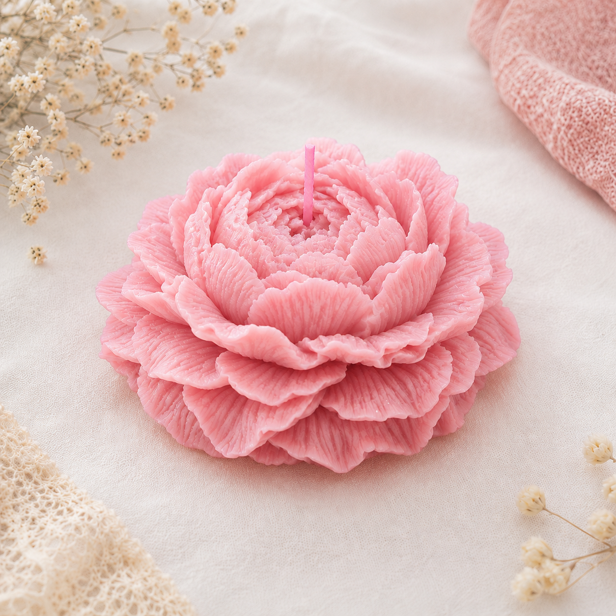 Peony Flower Candle