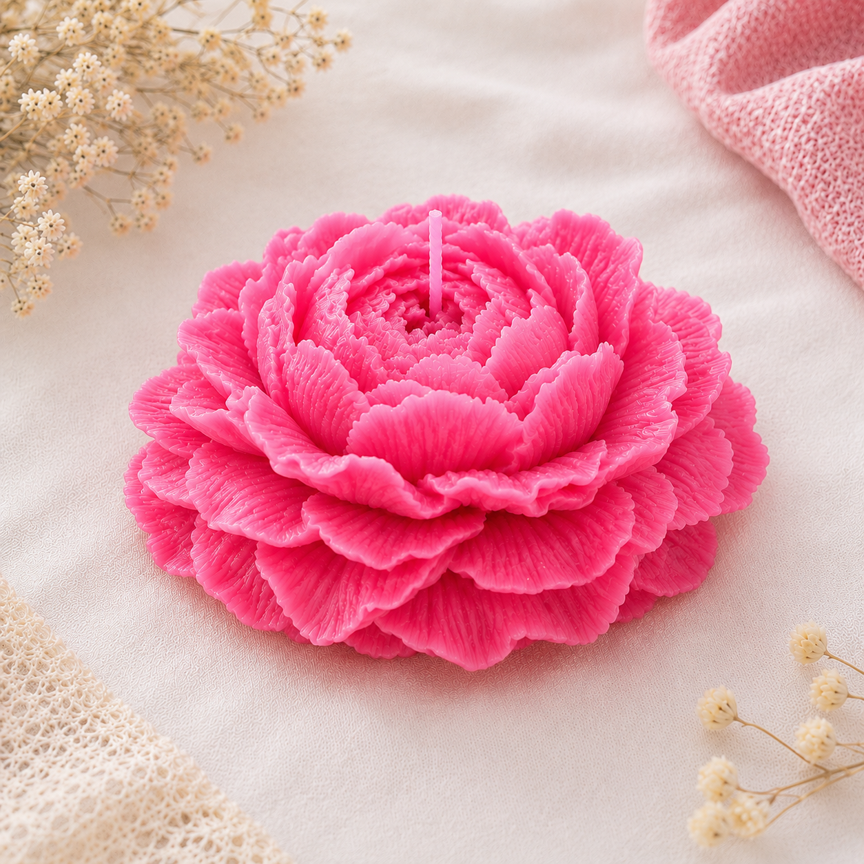 Peony Flower Candle