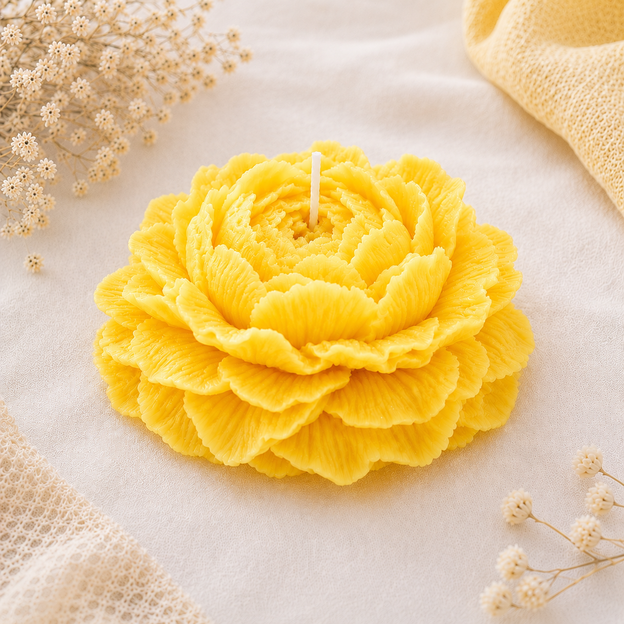 Peony Flower Candle