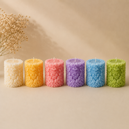 Floral Pillar Candle
