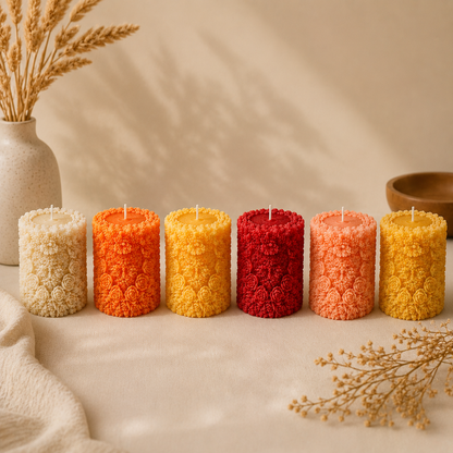 Floral Pillar Candle