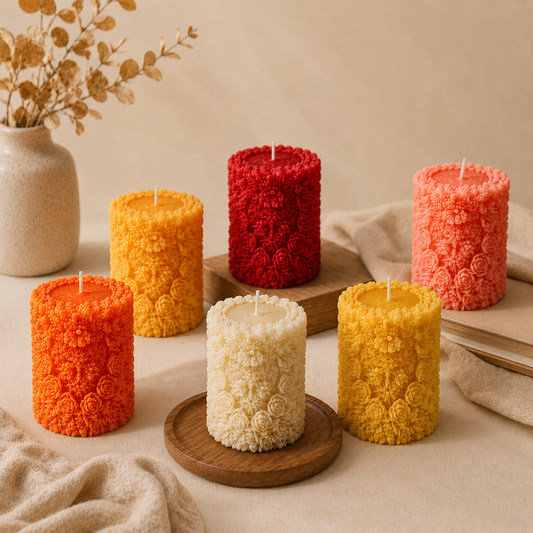 Floral Pillar Candle