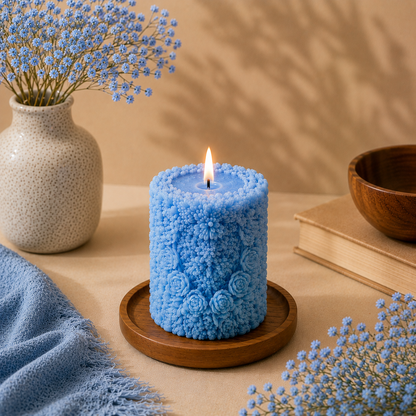 Floral Pillar Candle