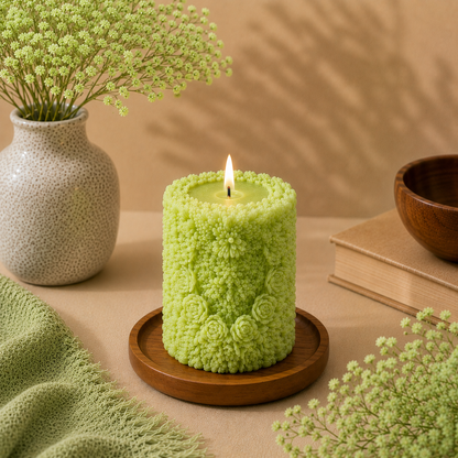 Floral Pillar Candle
