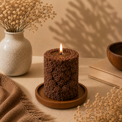 Floral Pillar Candle