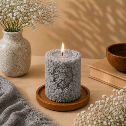 Floral Pillar Candle