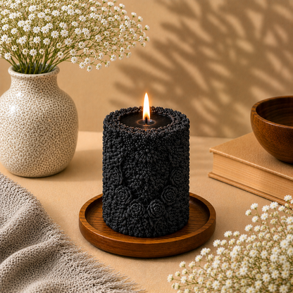 Floral Pillar Candle