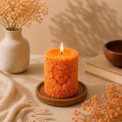 Floral Pillar Candle