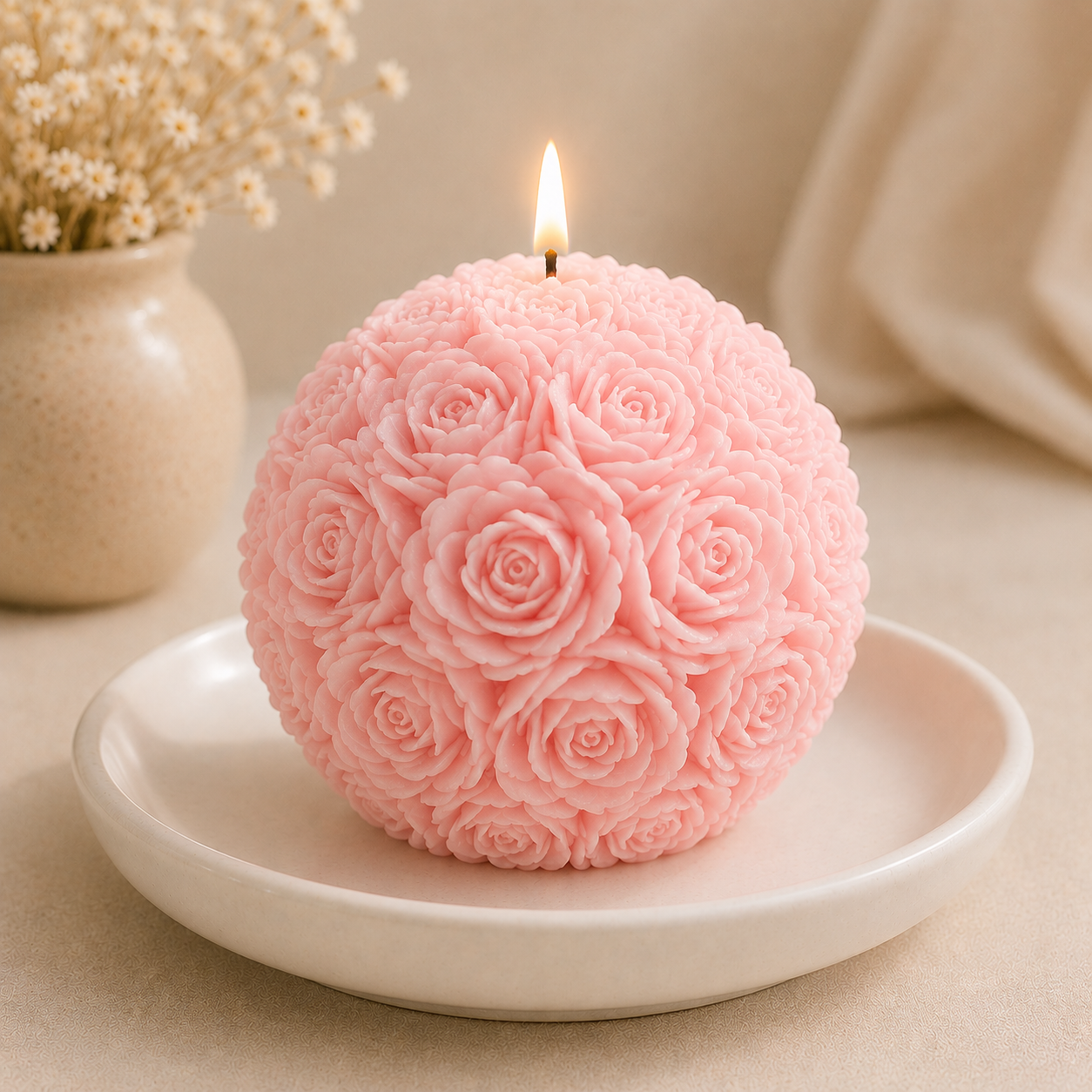 Rose Ball Candle