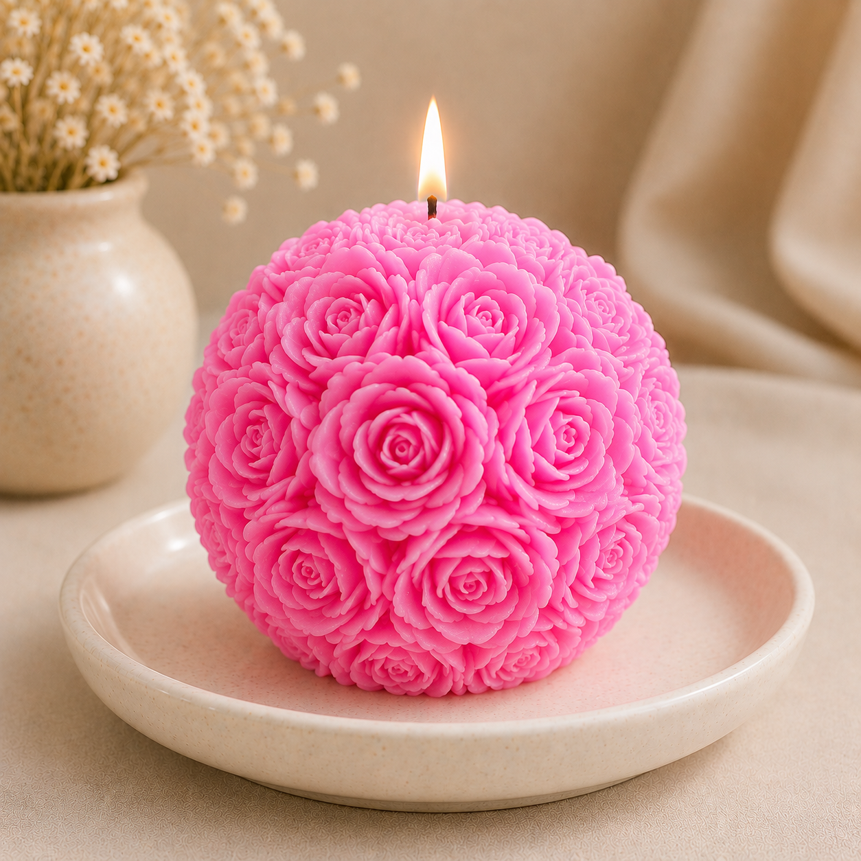 Rose Ball Candle