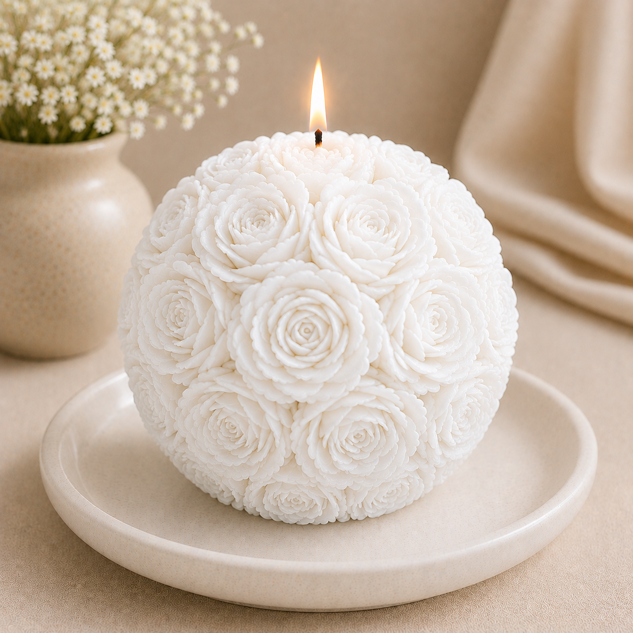 Rose Ball Candle