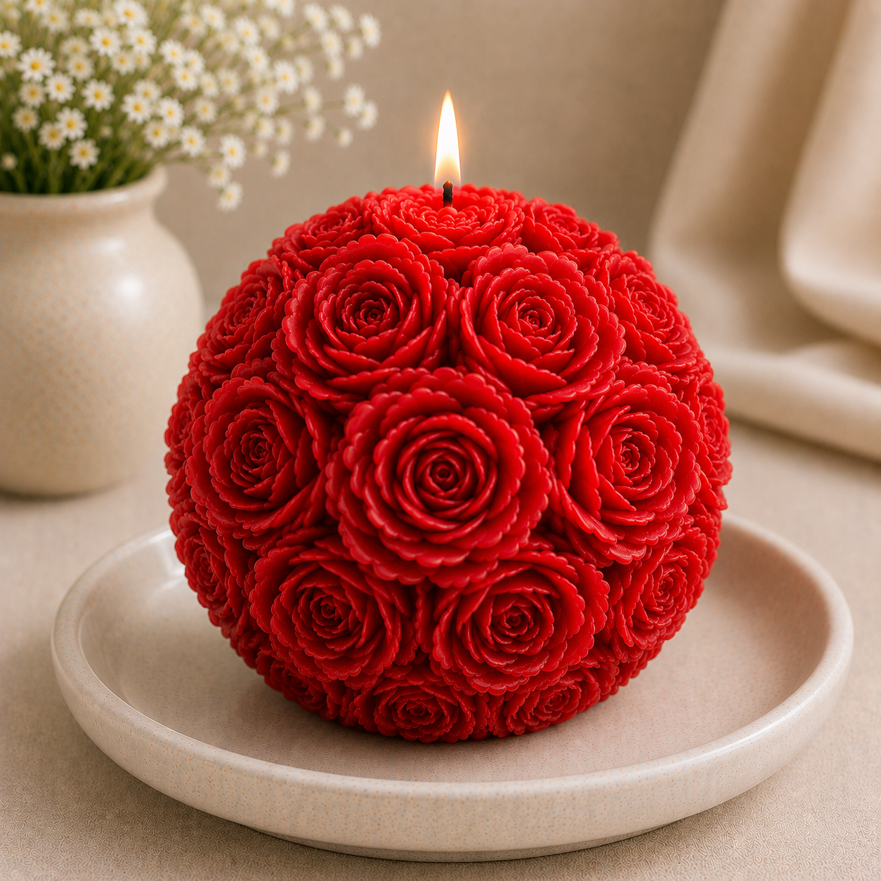 Rose Ball Candle