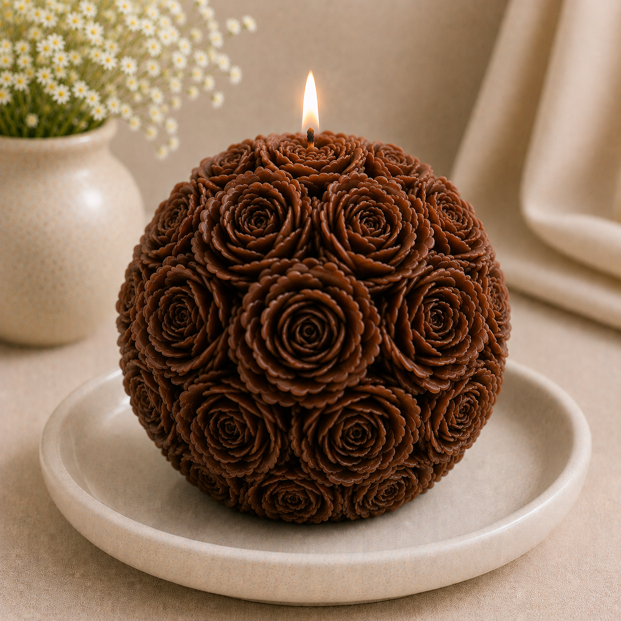 Rose Ball Candle