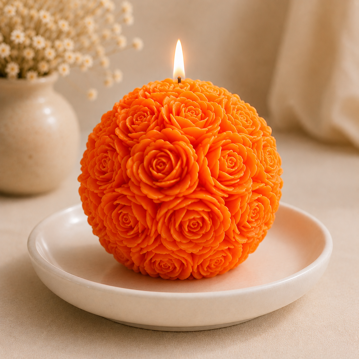Rose Ball Candle