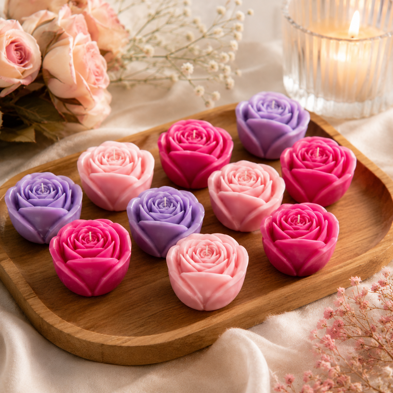 Royal Bloom Rose Candle