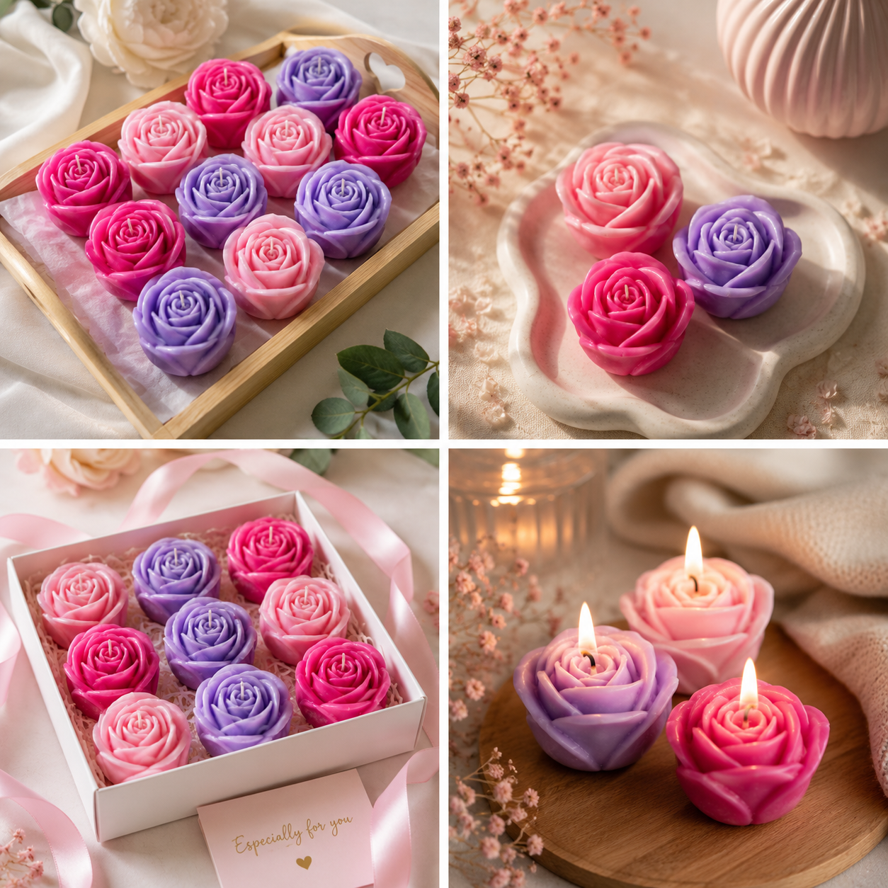 Royal Bloom Rose Candle