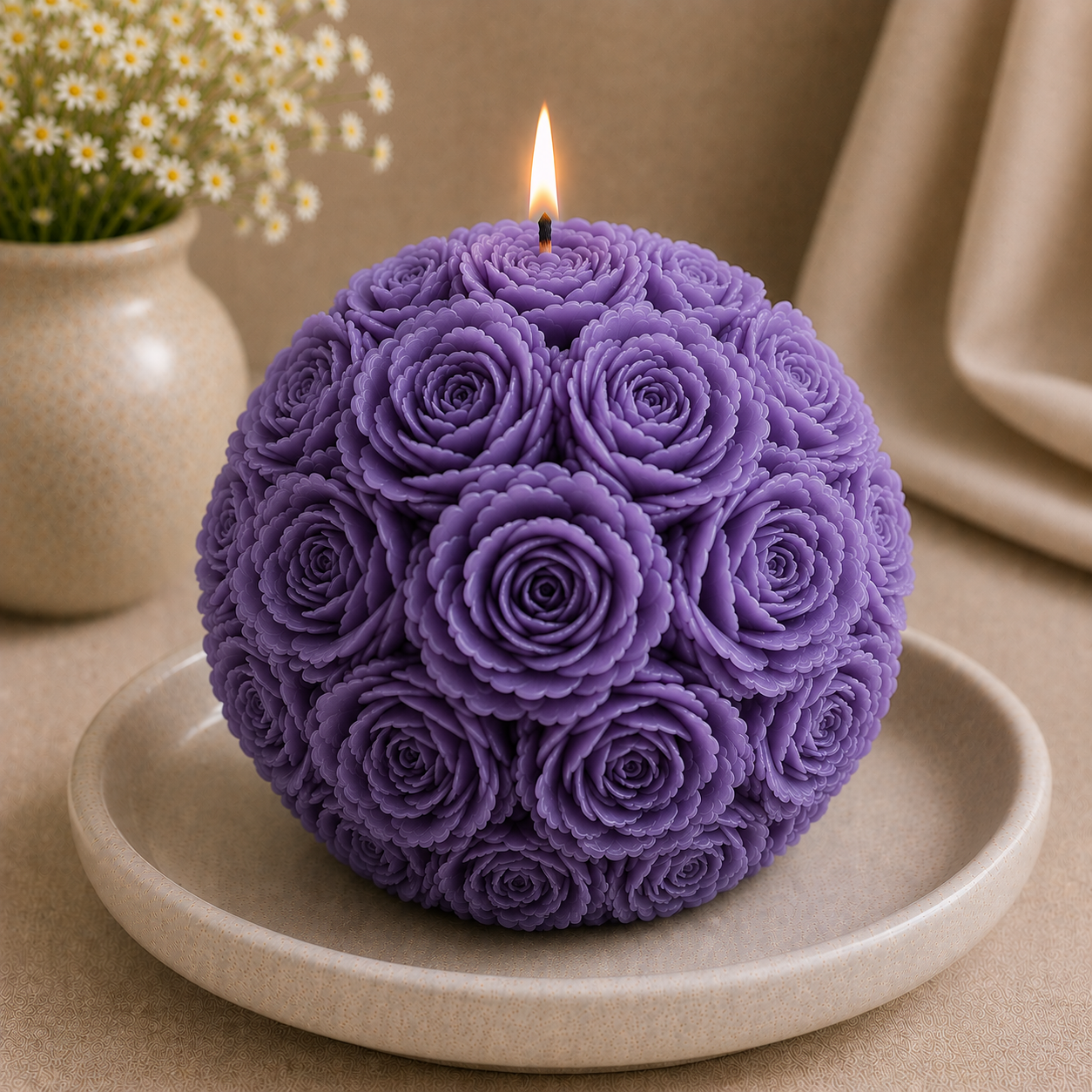 Rose Ball Candle
