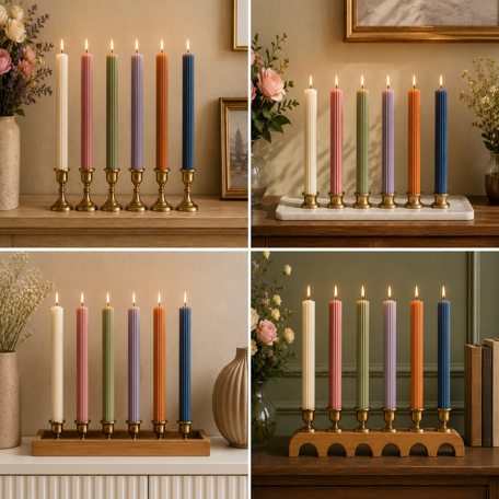 Lining Textured Pillar Candles